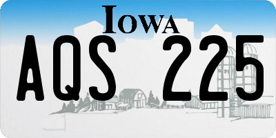 IA license plate AQS225