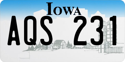 IA license plate AQS231