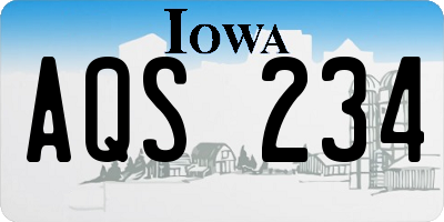 IA license plate AQS234
