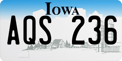 IA license plate AQS236