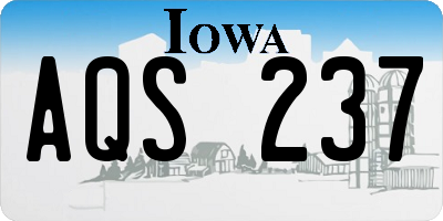 IA license plate AQS237