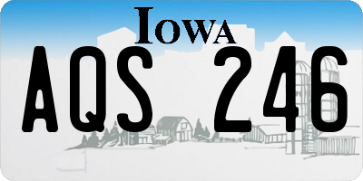 IA license plate AQS246