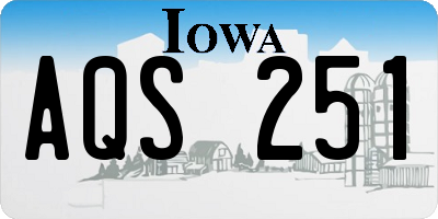 IA license plate AQS251