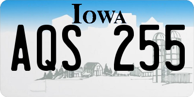 IA license plate AQS255