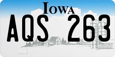 IA license plate AQS263