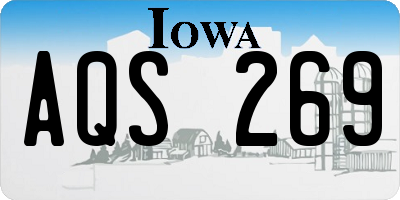 IA license plate AQS269