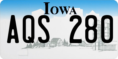 IA license plate AQS280