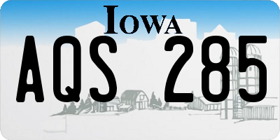 IA license plate AQS285