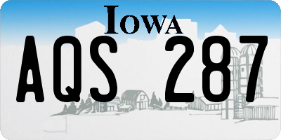 IA license plate AQS287