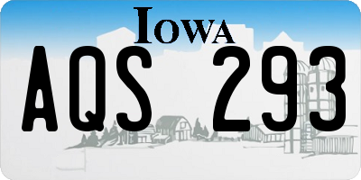 IA license plate AQS293