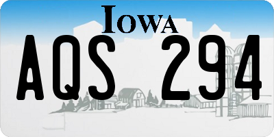IA license plate AQS294