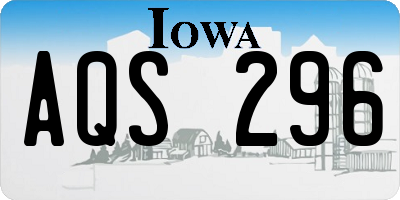 IA license plate AQS296