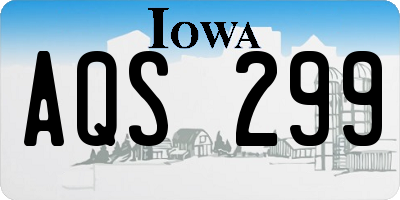 IA license plate AQS299