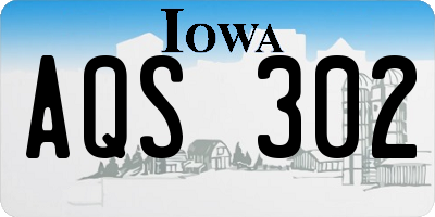 IA license plate AQS302