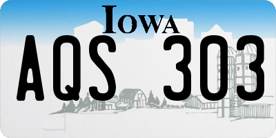 IA license plate AQS303