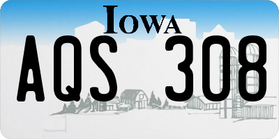 IA license plate AQS308