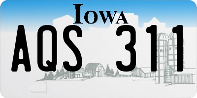 IA license plate AQS311