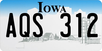 IA license plate AQS312