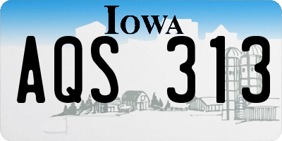 IA license plate AQS313