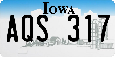 IA license plate AQS317