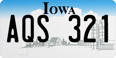 IA license plate AQS321