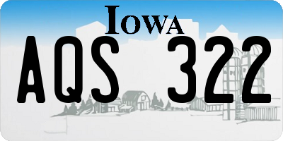 IA license plate AQS322
