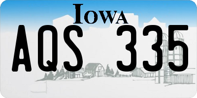 IA license plate AQS335