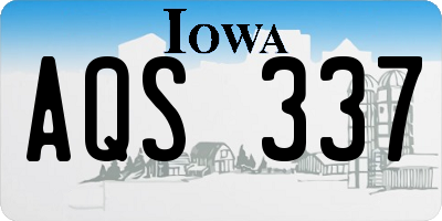 IA license plate AQS337