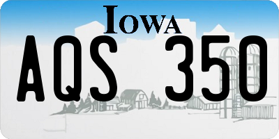IA license plate AQS350