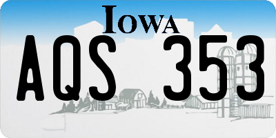 IA license plate AQS353