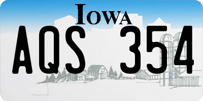 IA license plate AQS354