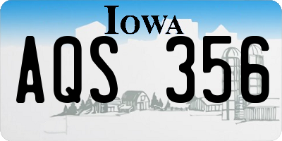 IA license plate AQS356