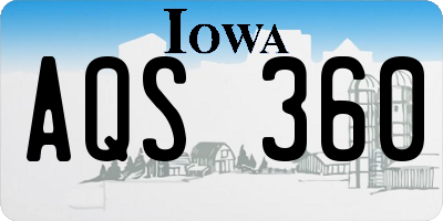 IA license plate AQS360