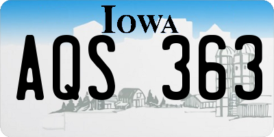 IA license plate AQS363