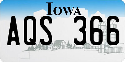 IA license plate AQS366