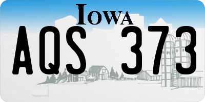 IA license plate AQS373