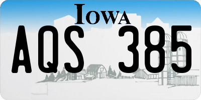 IA license plate AQS385