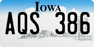 IA license plate AQS386