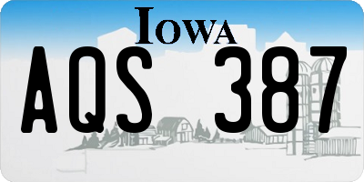 IA license plate AQS387