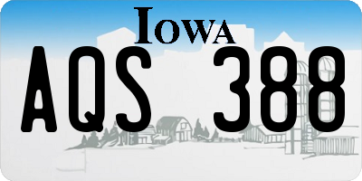 IA license plate AQS388