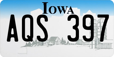 IA license plate AQS397