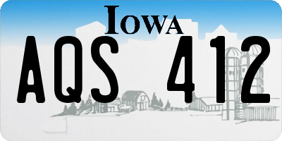 IA license plate AQS412