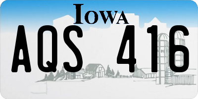 IA license plate AQS416