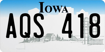 IA license plate AQS418