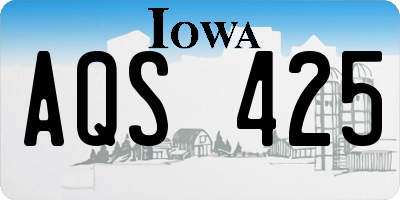 IA license plate AQS425