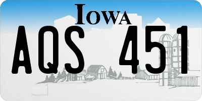 IA license plate AQS451