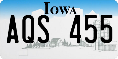 IA license plate AQS455