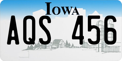 IA license plate AQS456