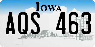 IA license plate AQS463