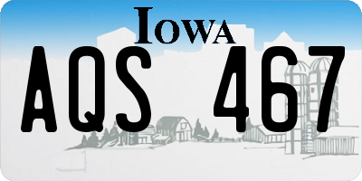 IA license plate AQS467